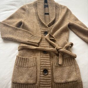 Anne Klein Tan Belted Cardigan Sweater